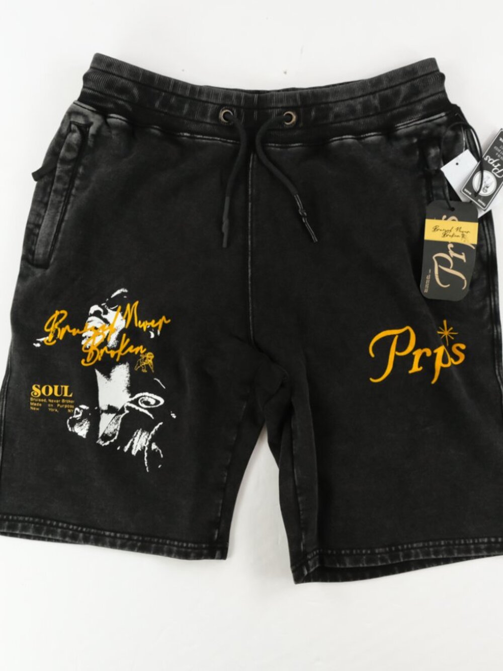 Prps Men's Garment Dyed Elastic Waist Sweat Shorts Sz. L 34-36 x 10.5 inseam